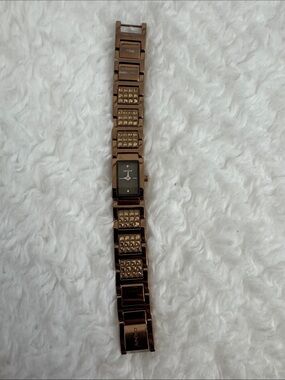 DKNY Rose Gold-Tone Crystal Link Bracelet Watch
